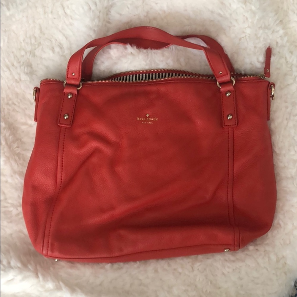 Kate Spade coral shoulder tote